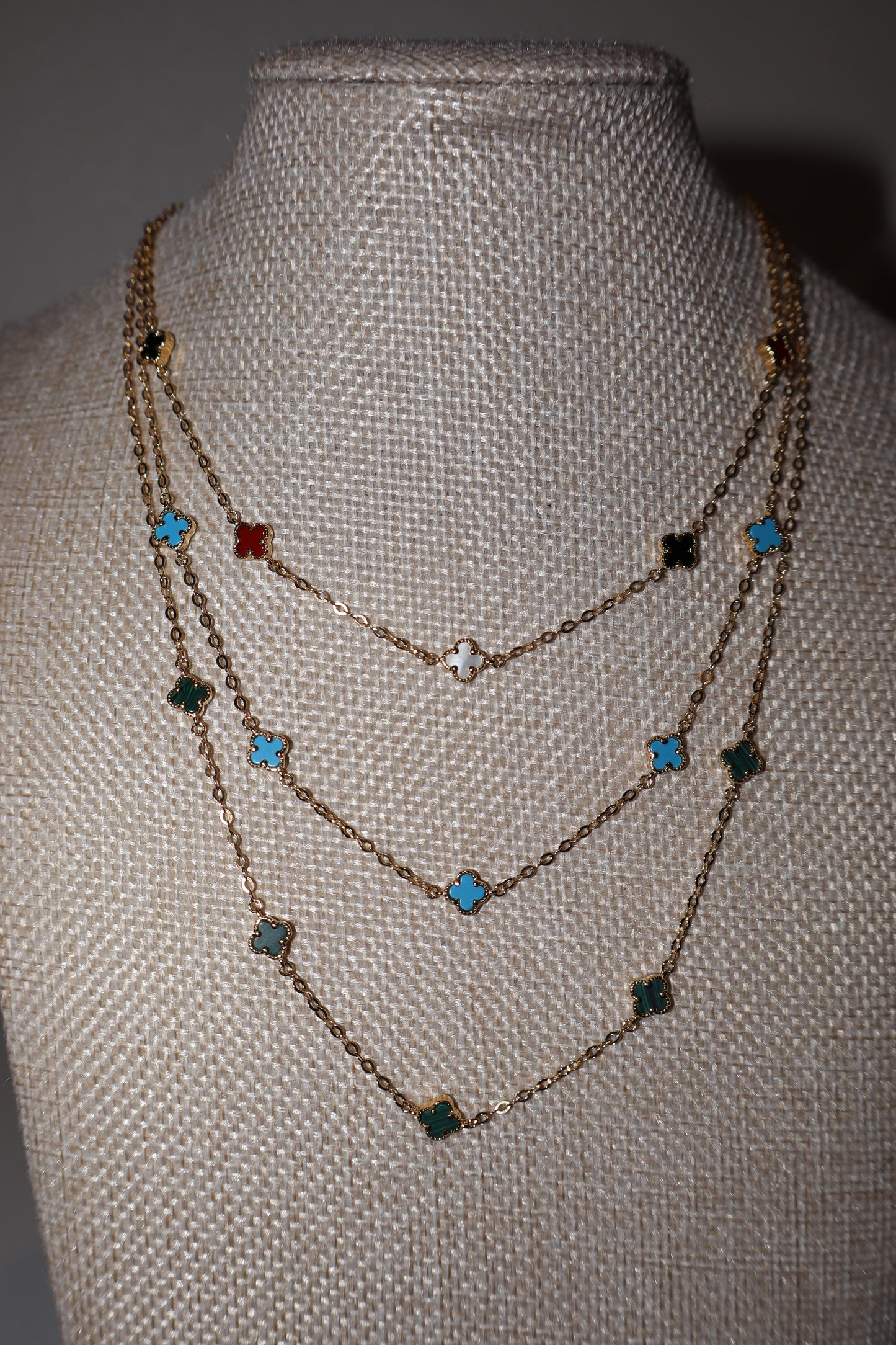 Gold Necklace with Small flowers