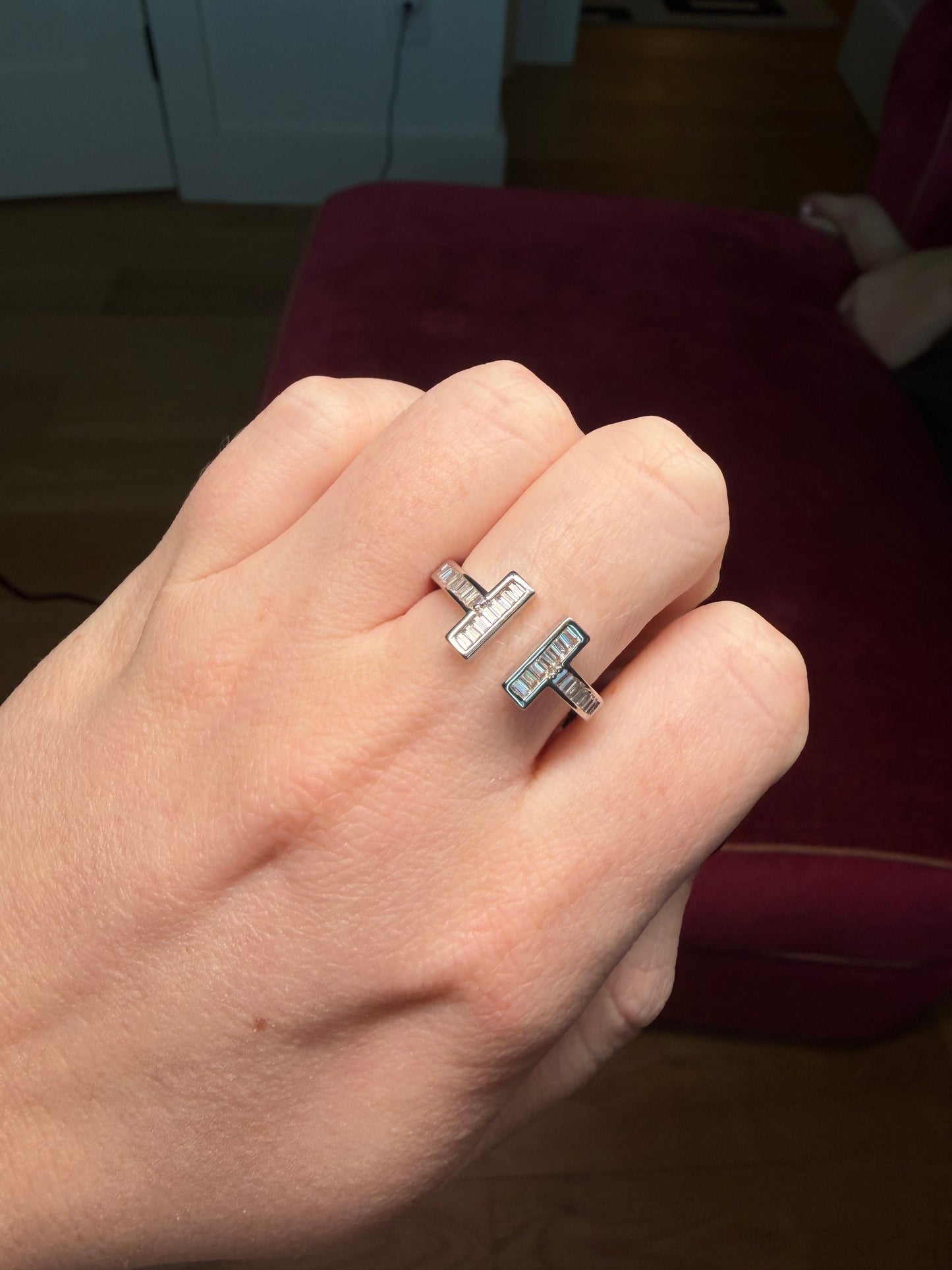 Silver T Ring