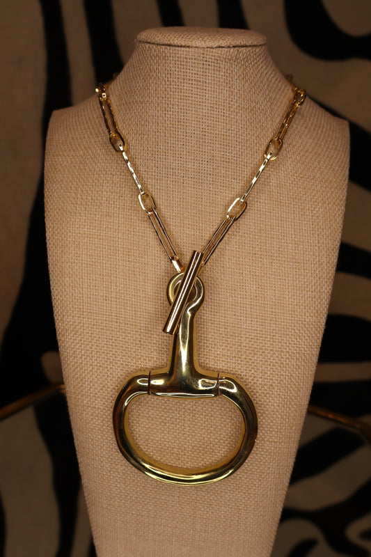 Gold Horse Bit Necklace