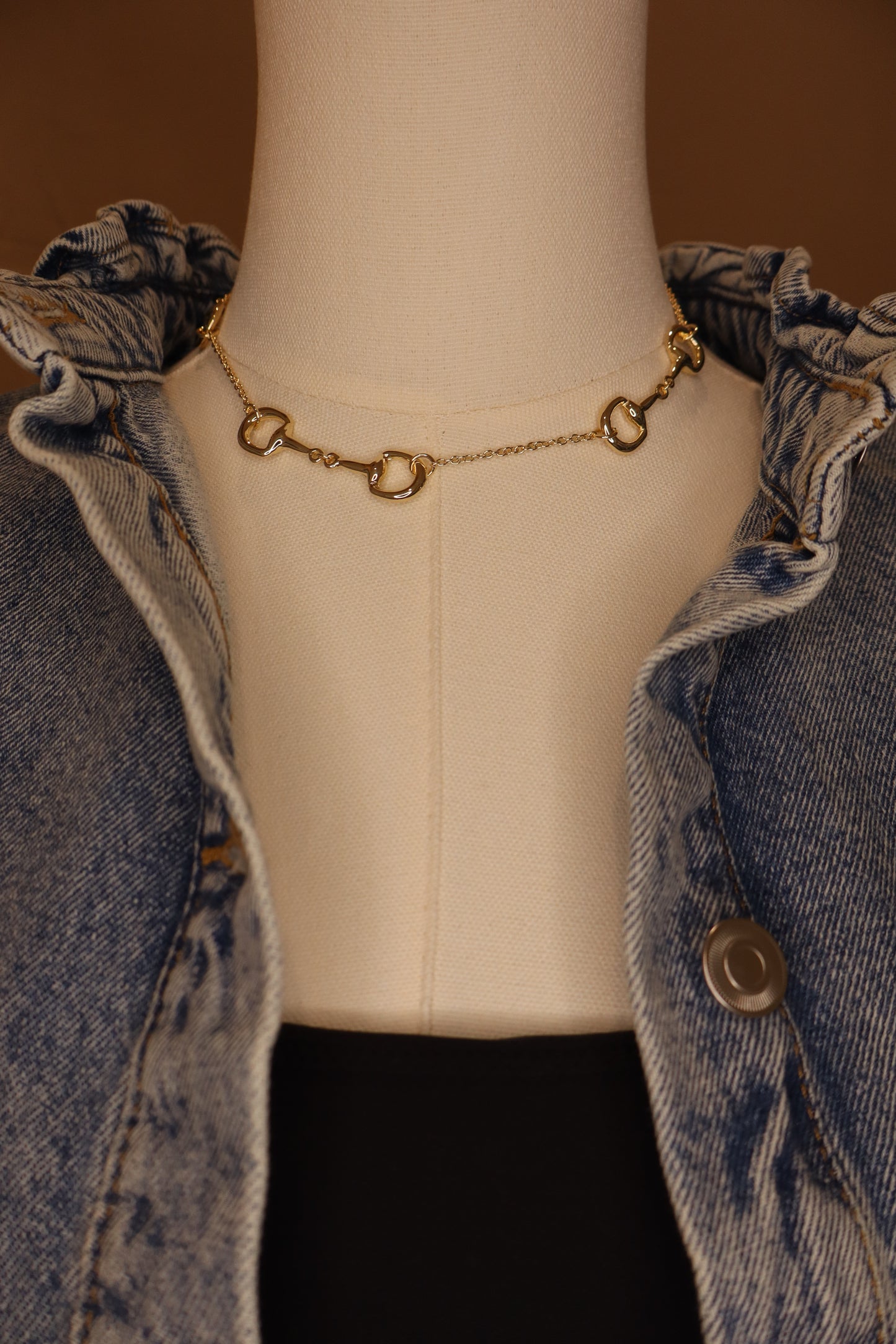Short Gold Double Snaffle Choker
