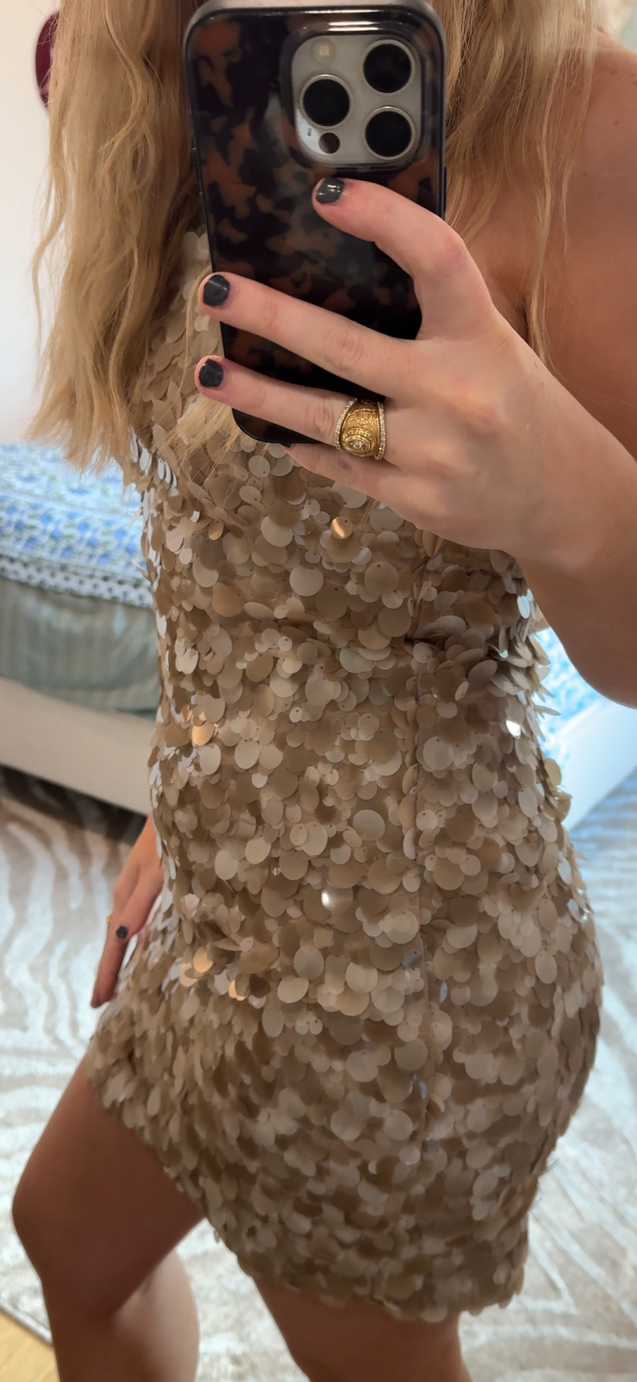 Tan Sequin Dress