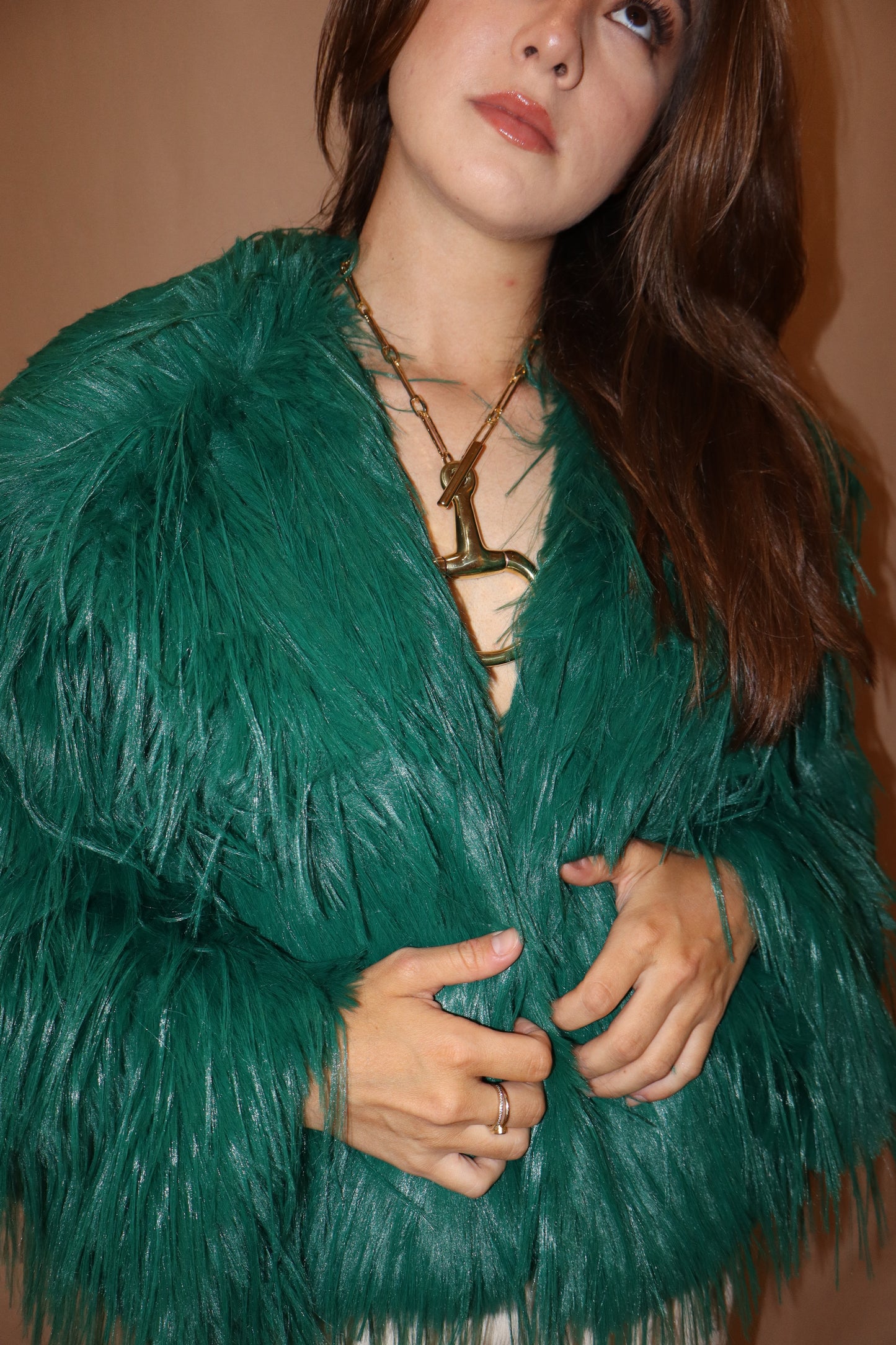 Hand cut Mongolian Fur Knitted Jacket