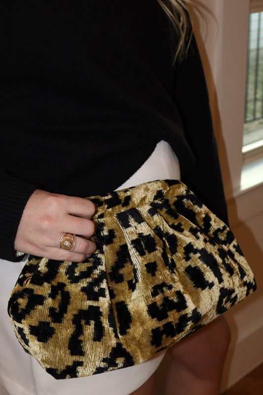 Ruffled Clutch Cheetah