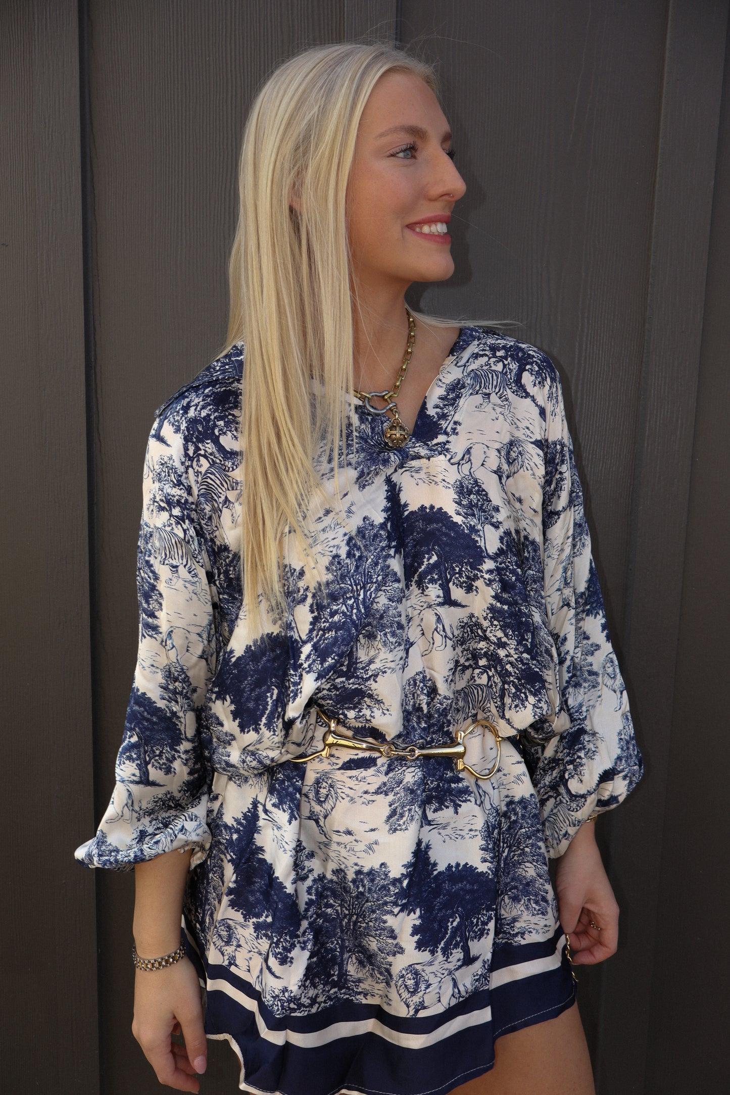 Toile Silk Dress