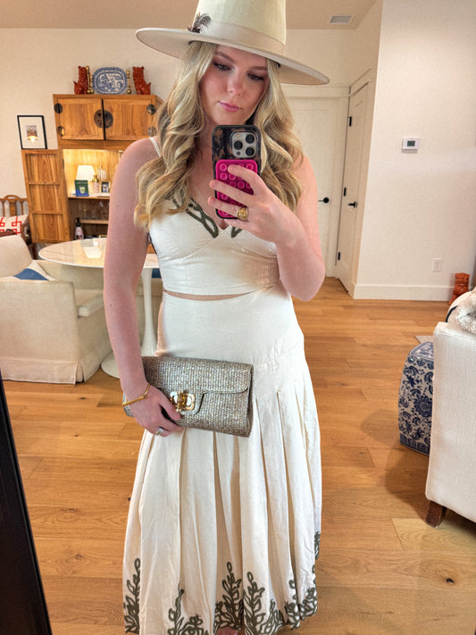 Embroidered Skirt Set