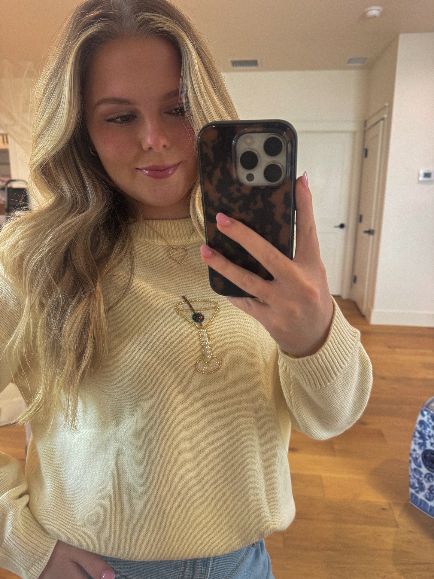 Beaded Martini Sweater