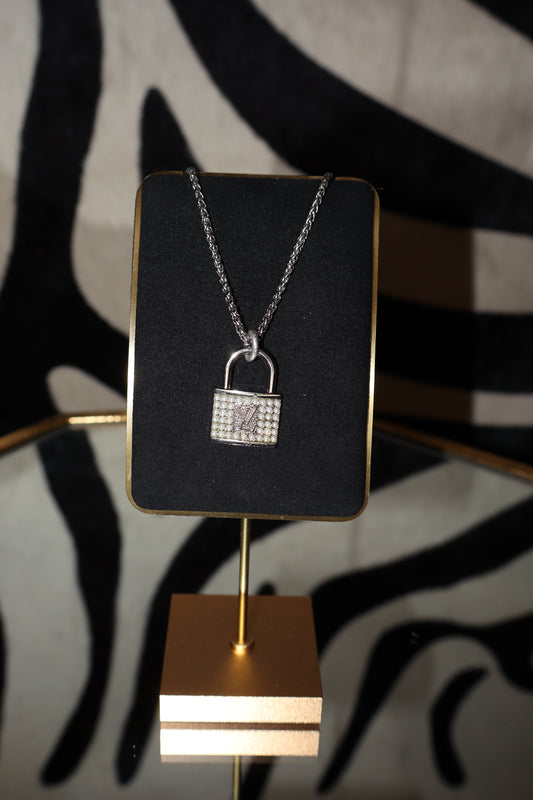 Silver Pearl LV Locket
