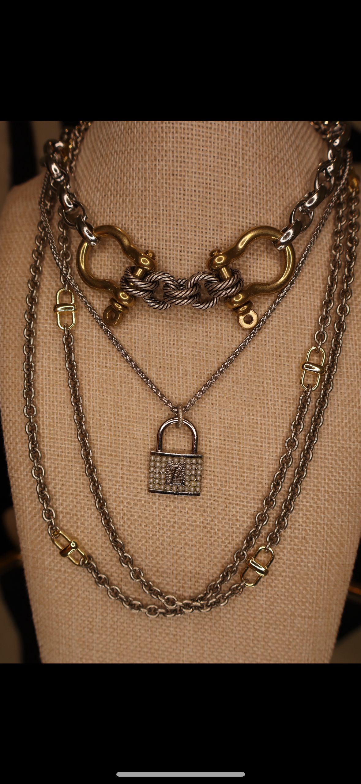 Silver Pearl LV Locket