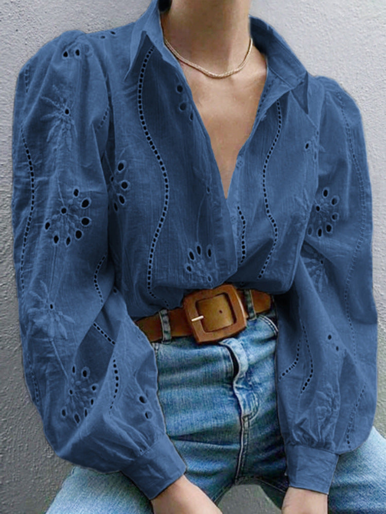 Embroidered Eyelet Top