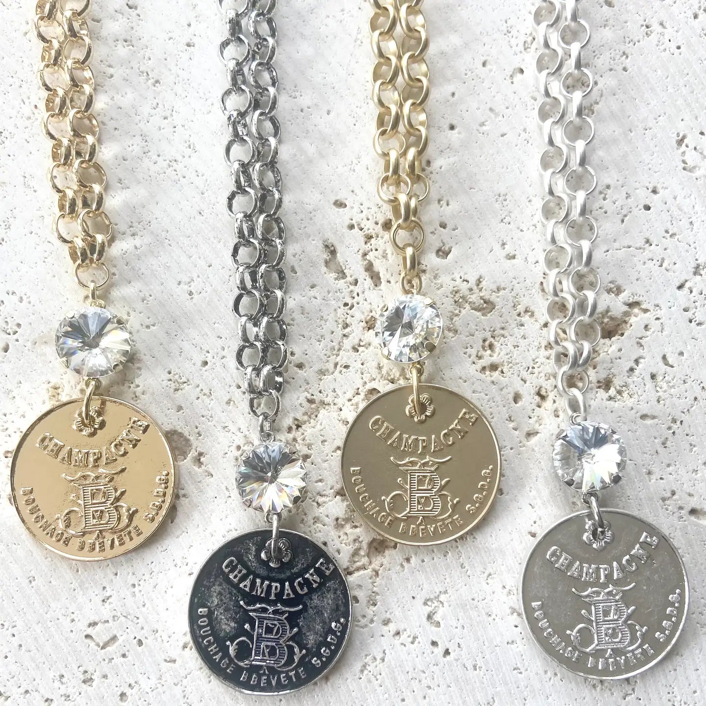 Champagne French Coin Necklace