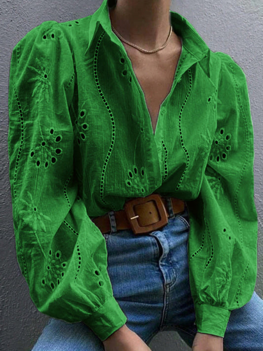 Embroidered Eyelet Top