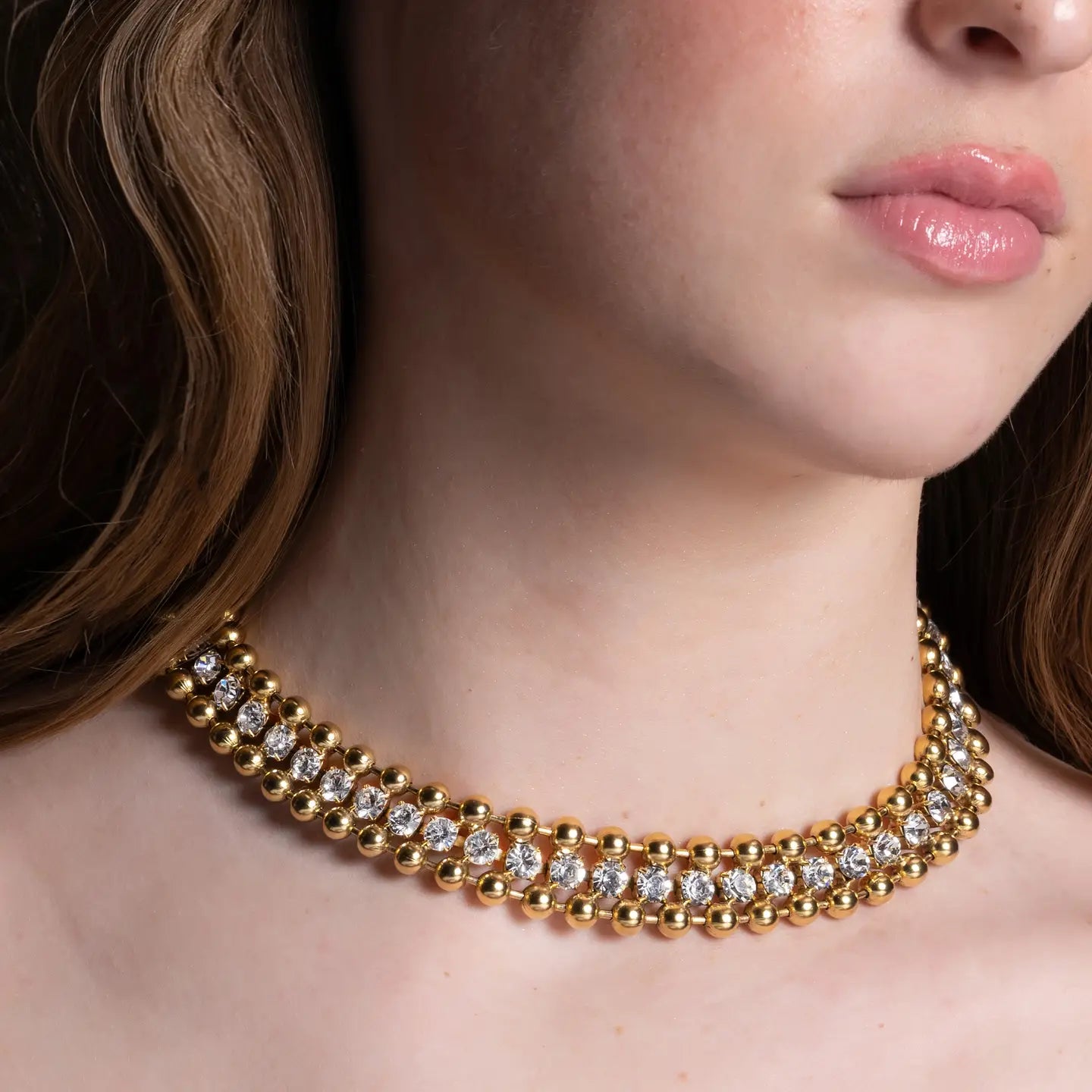 Bead and Diamond Stacked Necklace