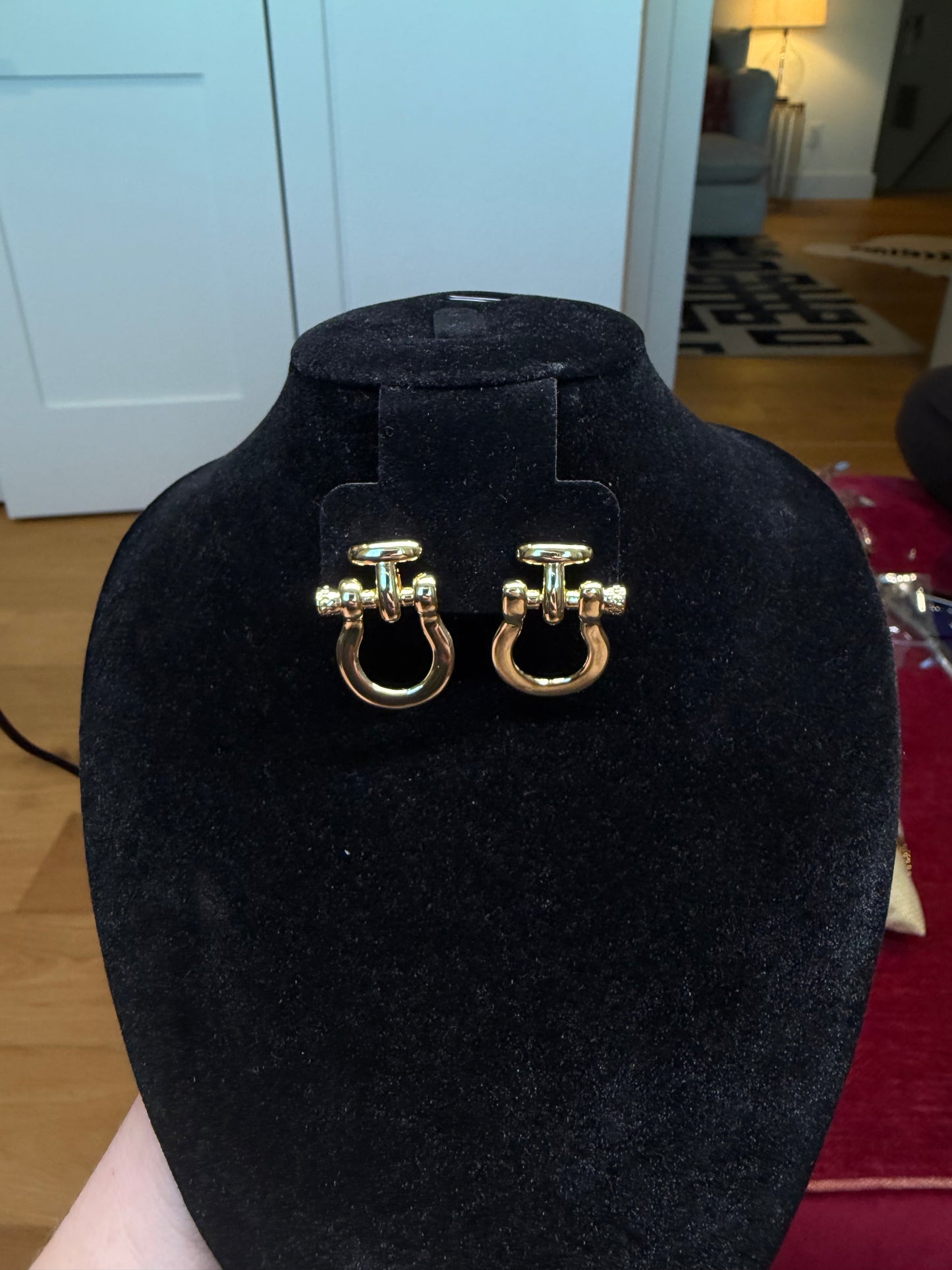 Large Gold Bit Earrings