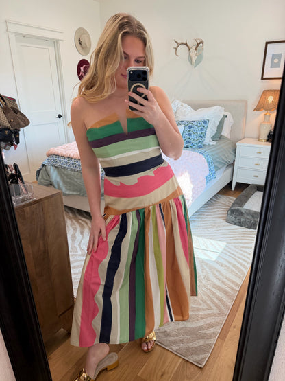 Multi Color Drop Waist dress