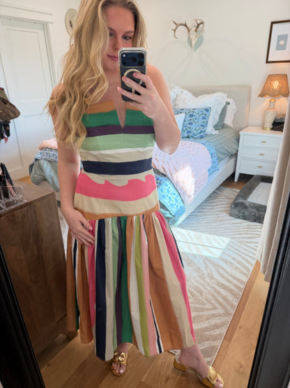 Multi Color Drop Waist dress