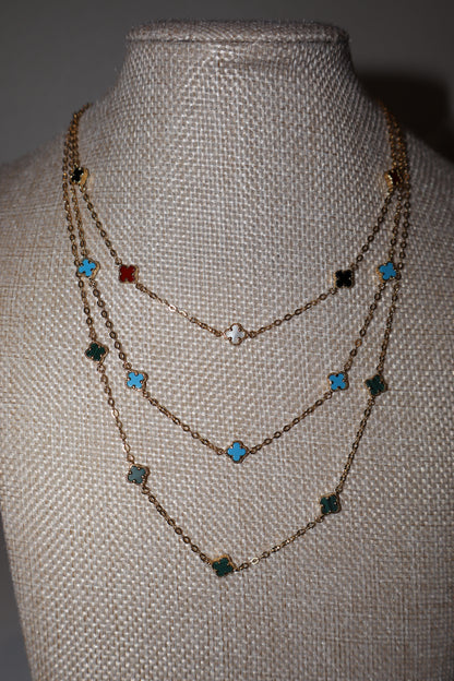 Gold Necklace with Small flowers