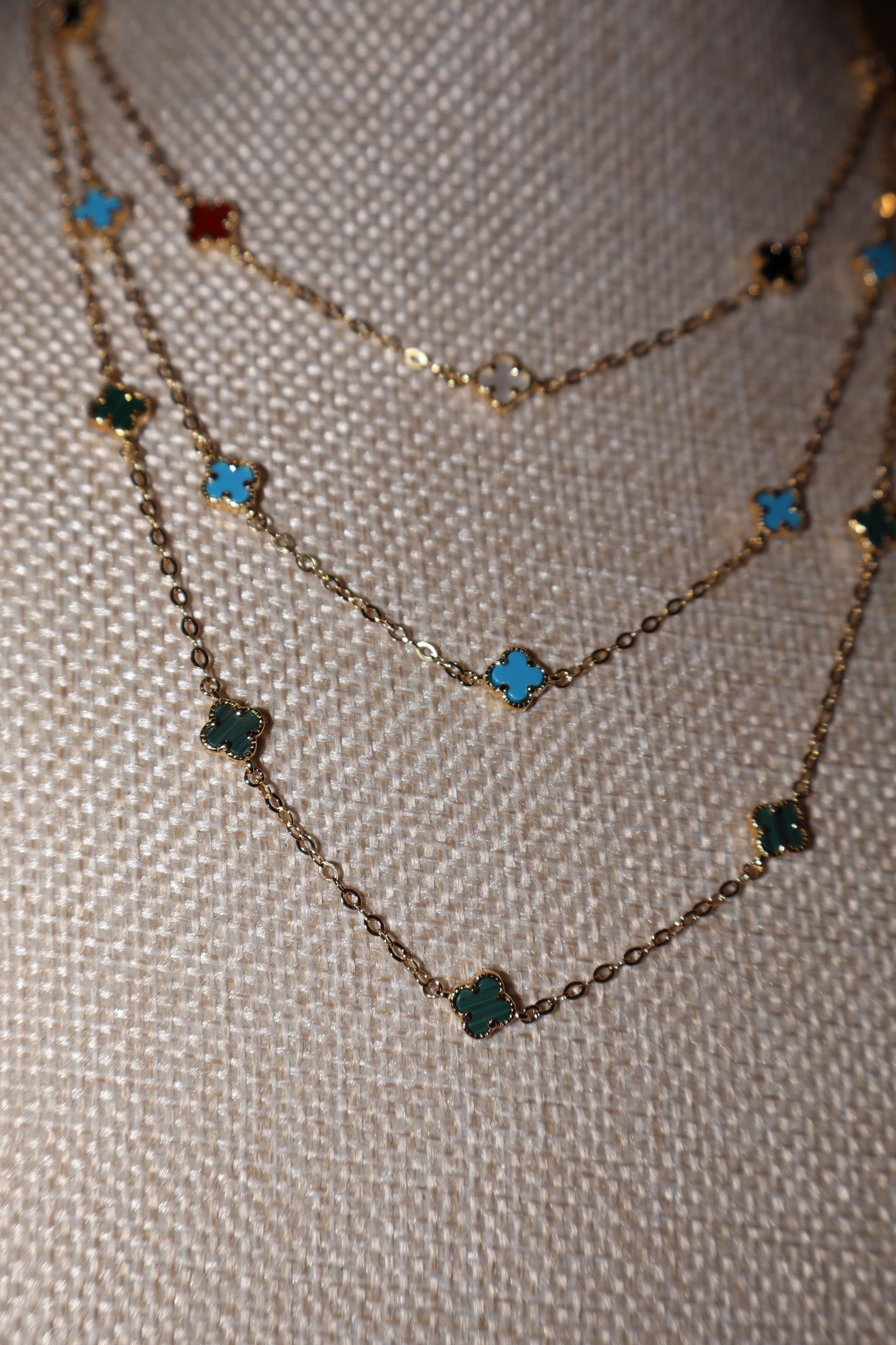 Gold Necklace with Small flowers