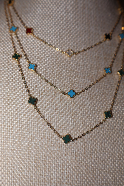 Gold Necklace with Small flowers