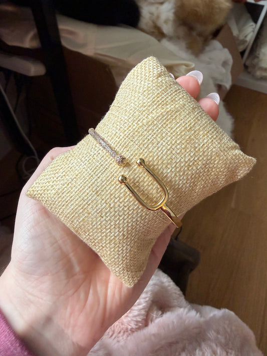 Gold Offset Cuff Bracelet