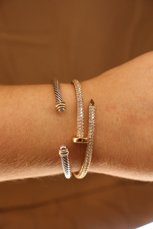 Diamond Nail Cuff Bracelet