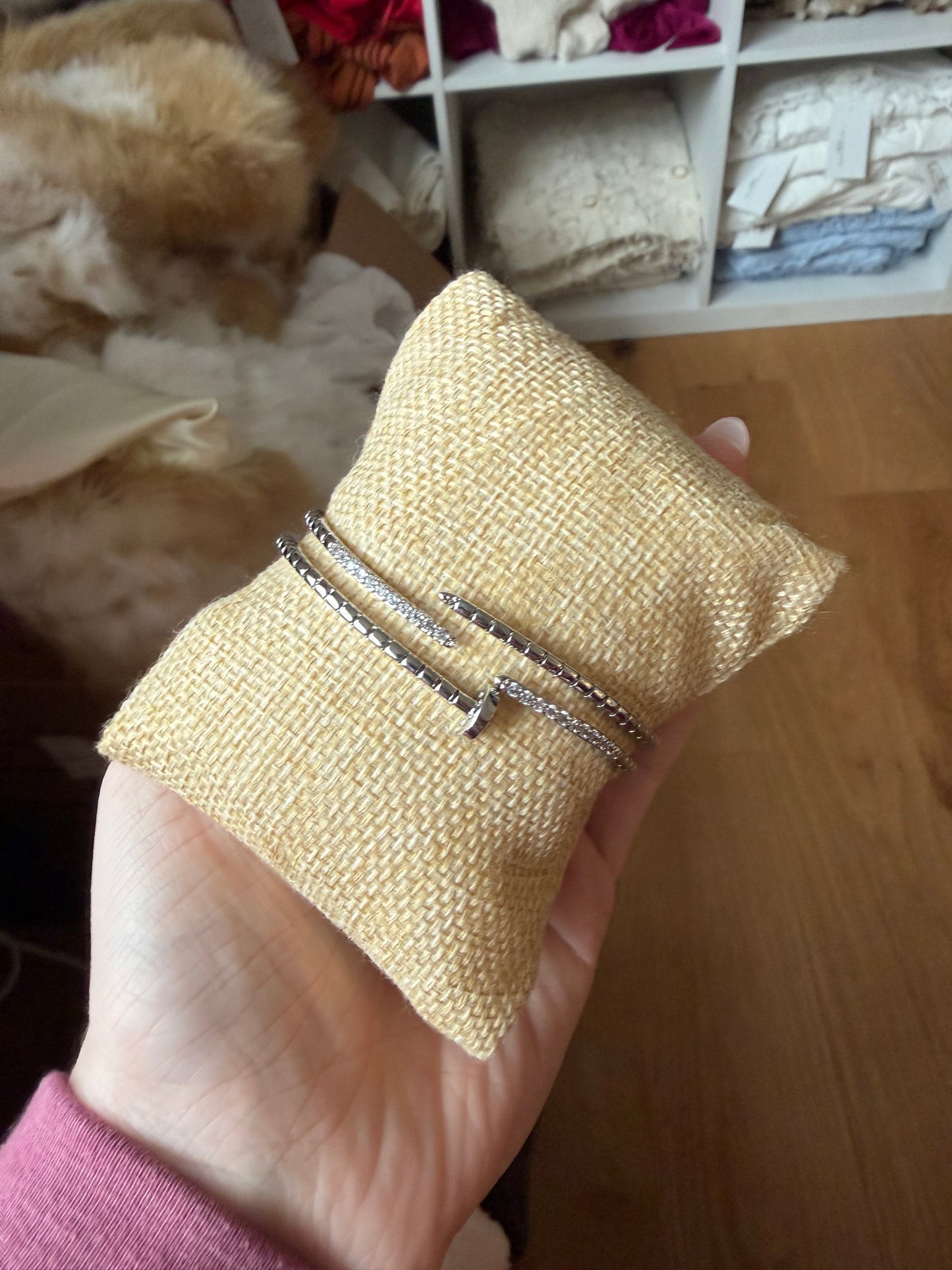 Silver Nail Cuff Bracelet