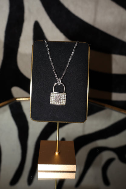 Silver Pearl LV Locket