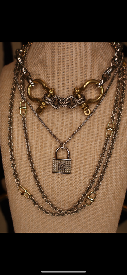 Silver Pearl LV Locket
