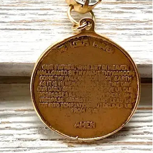 Coin Medallion Matte Gold Necklace