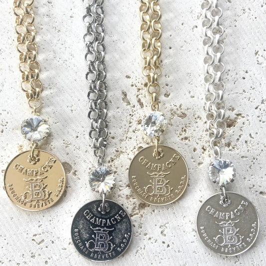 Champagne French Coin Necklace