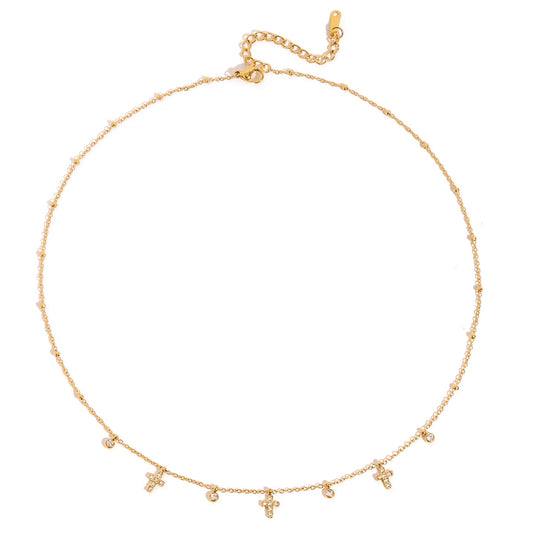 Mini Cross Charm Necklace