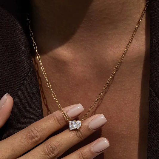 Duo Emerald & Pear Necklace