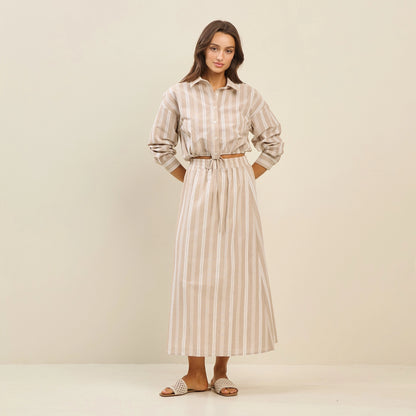 Striped Shirt & Skirt Set